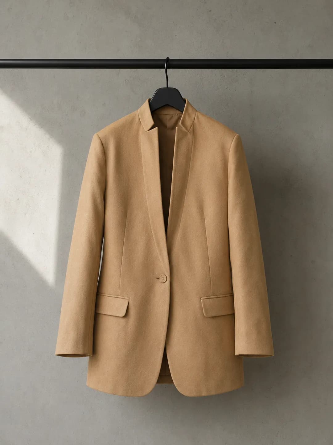 Blazer Camel Cuello Mao
