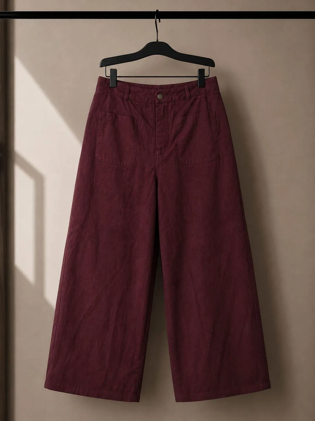 Pantalón Cotelé Burdeo Wide Leg
