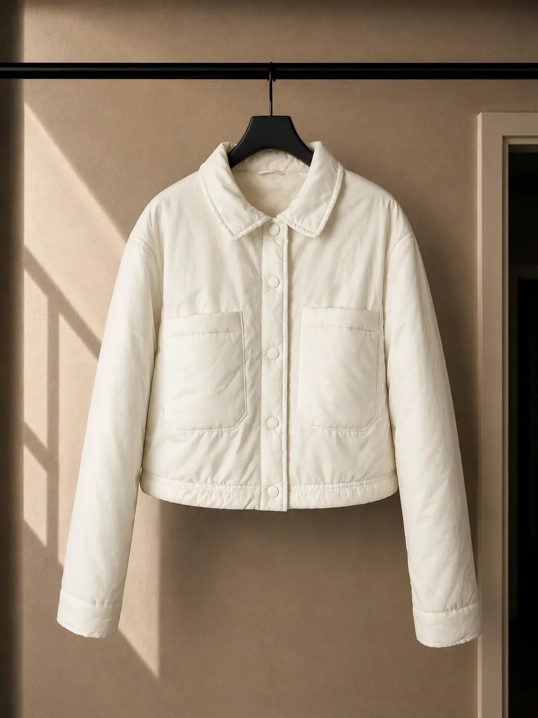 Chaqueta Acolchada Corta Crudo