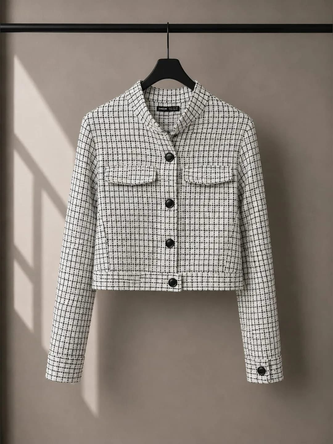 Chaqueta Tweed Blanco y Negro