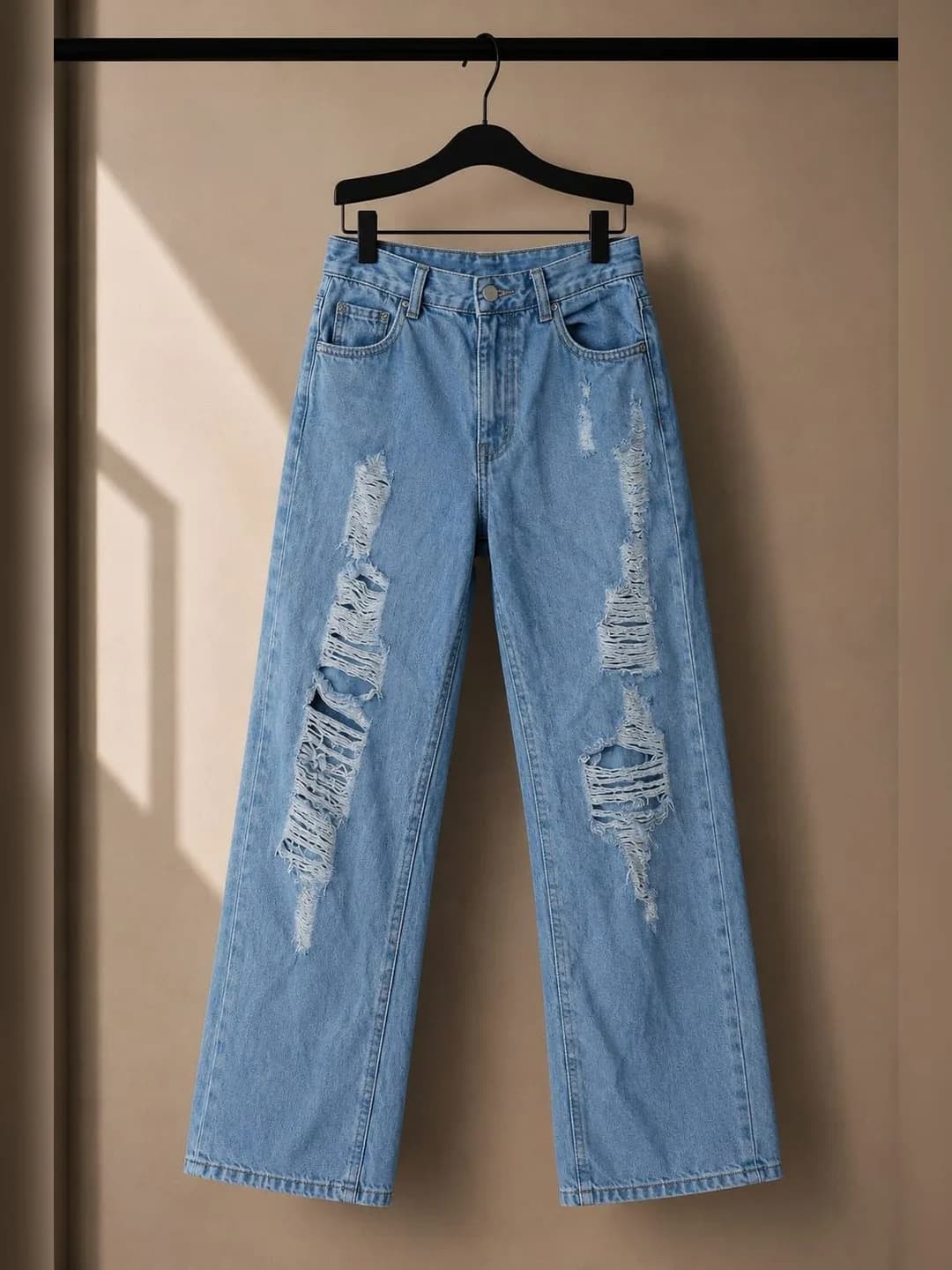 Jeans Celeste Rotos