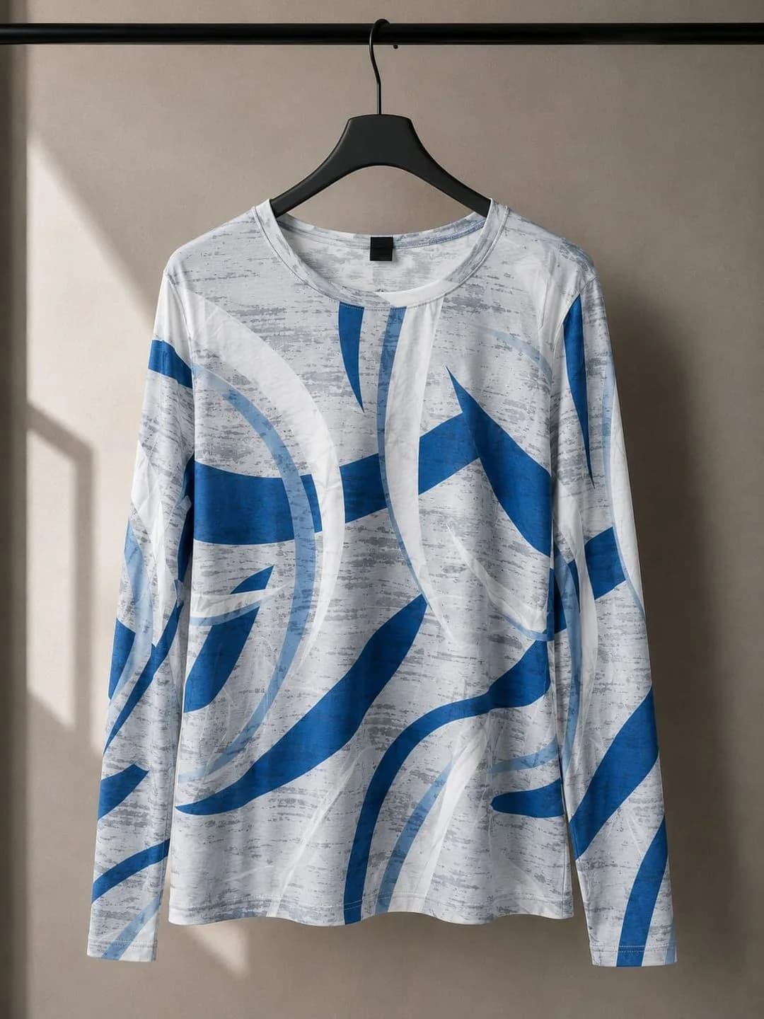 Polera Estampado Abstracto Azul