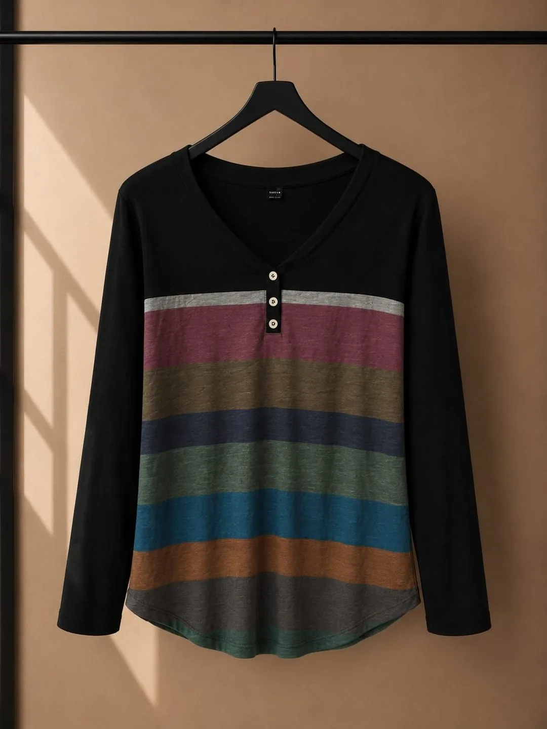 Polera Henley Rayas Multicolor